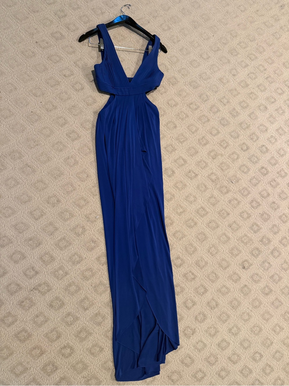 BCBG Cobalt Blue Sleeveless V-Neck Maxi Dress